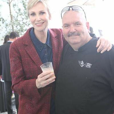 Jane Lynch enjoying a cup of luxury with Bryan-David Scott